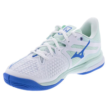 Women's Wave Exceed Tour 6 Court Shoes White and Frontier Blue