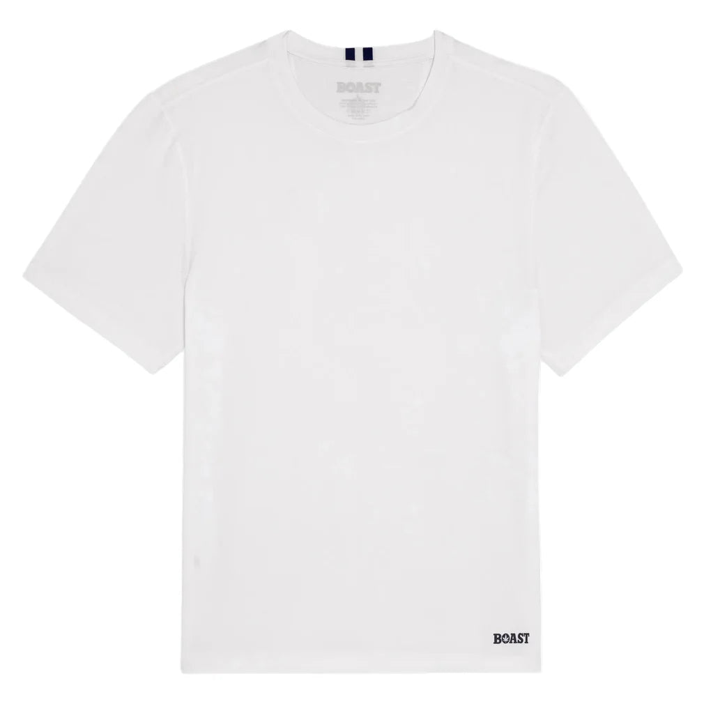 Men's Short Sleeve Tournament Crew, Boast, White/Navy, Pickleball Express, BM5TP20-F26-WHITE-NAVY-1