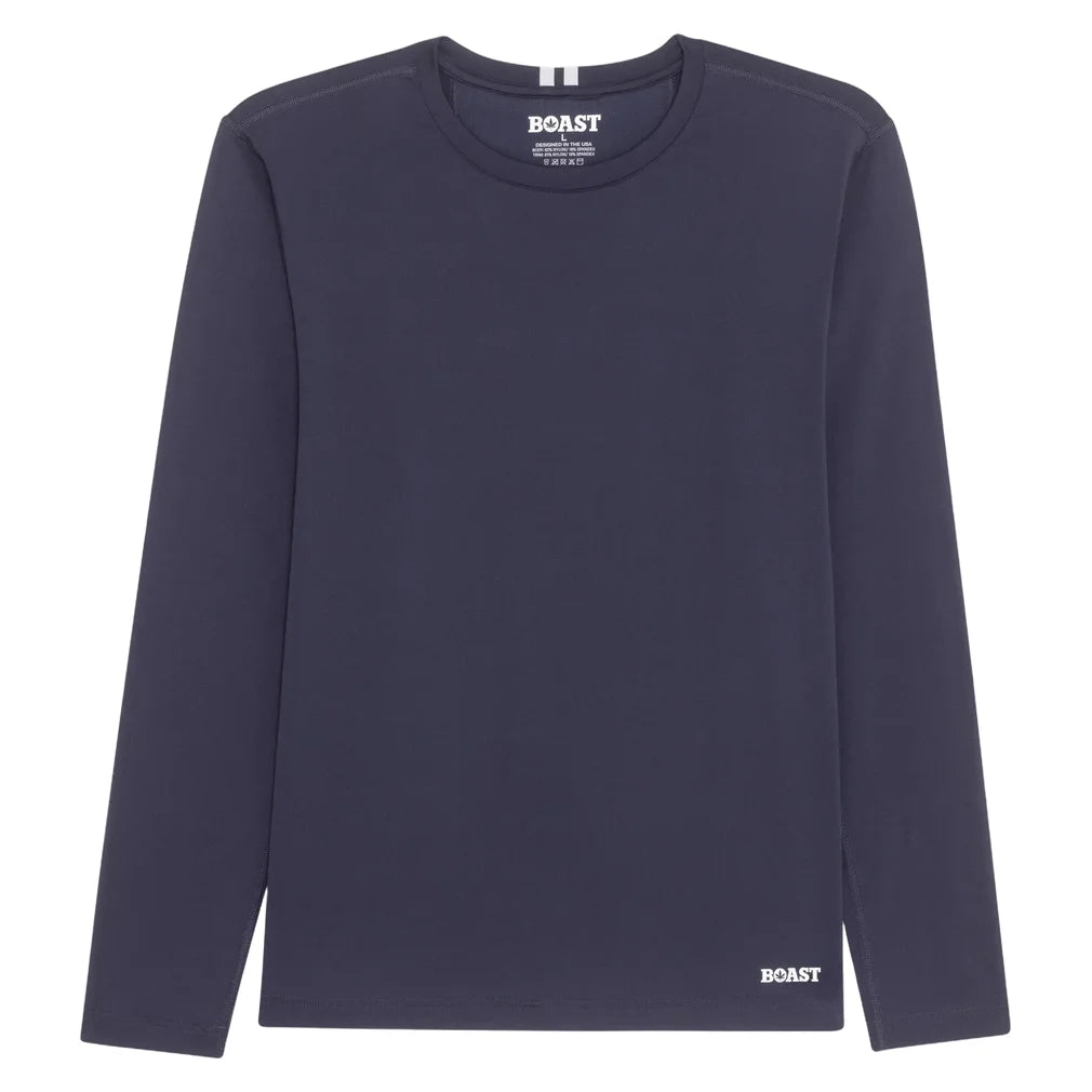 Men's Long Sleeve Tournament Crew, Boast, Navy/White, Pickleball Express, BM5TP30-F26-NAVY-WHITE-1