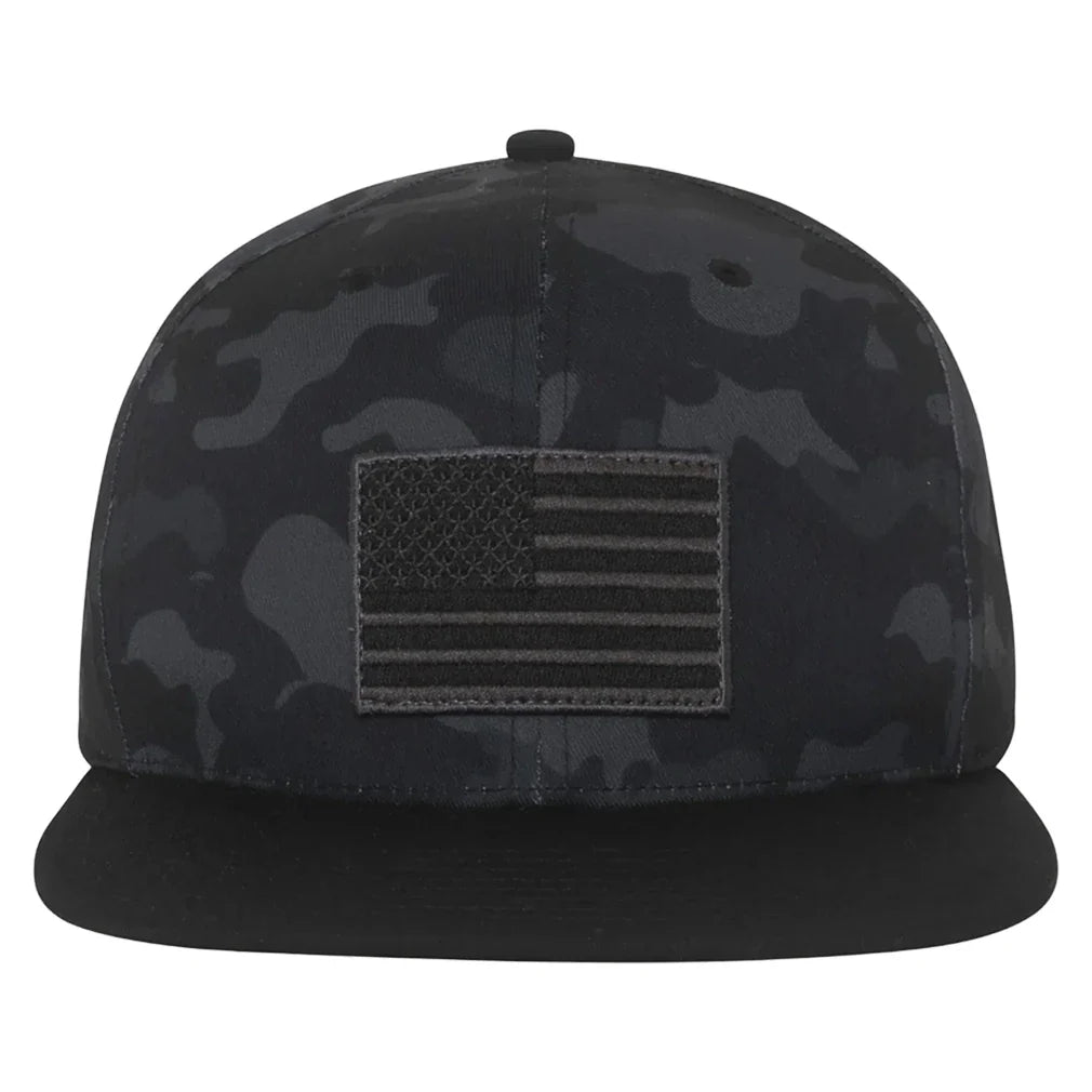Men's BXV USA Flag Camo Tonal Tennis Hat,Apparel,Boast,Black Camo,One Size,Tennis Express,BVM13ACC2-F26-Black