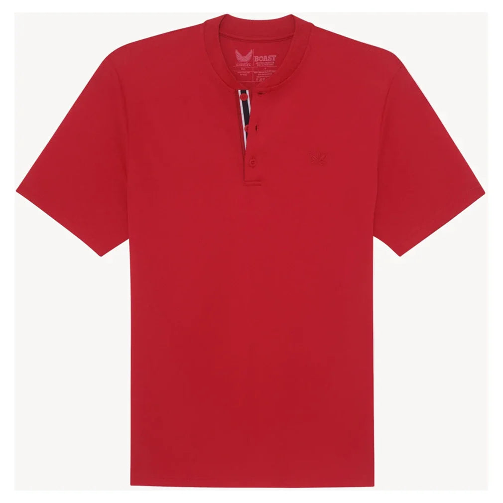 Men's BXV Short Sleeve Performance Tennis Henley,Apparel,Boast,Racing Red,S,Tennis Express,BVM13TP7-F26-Red