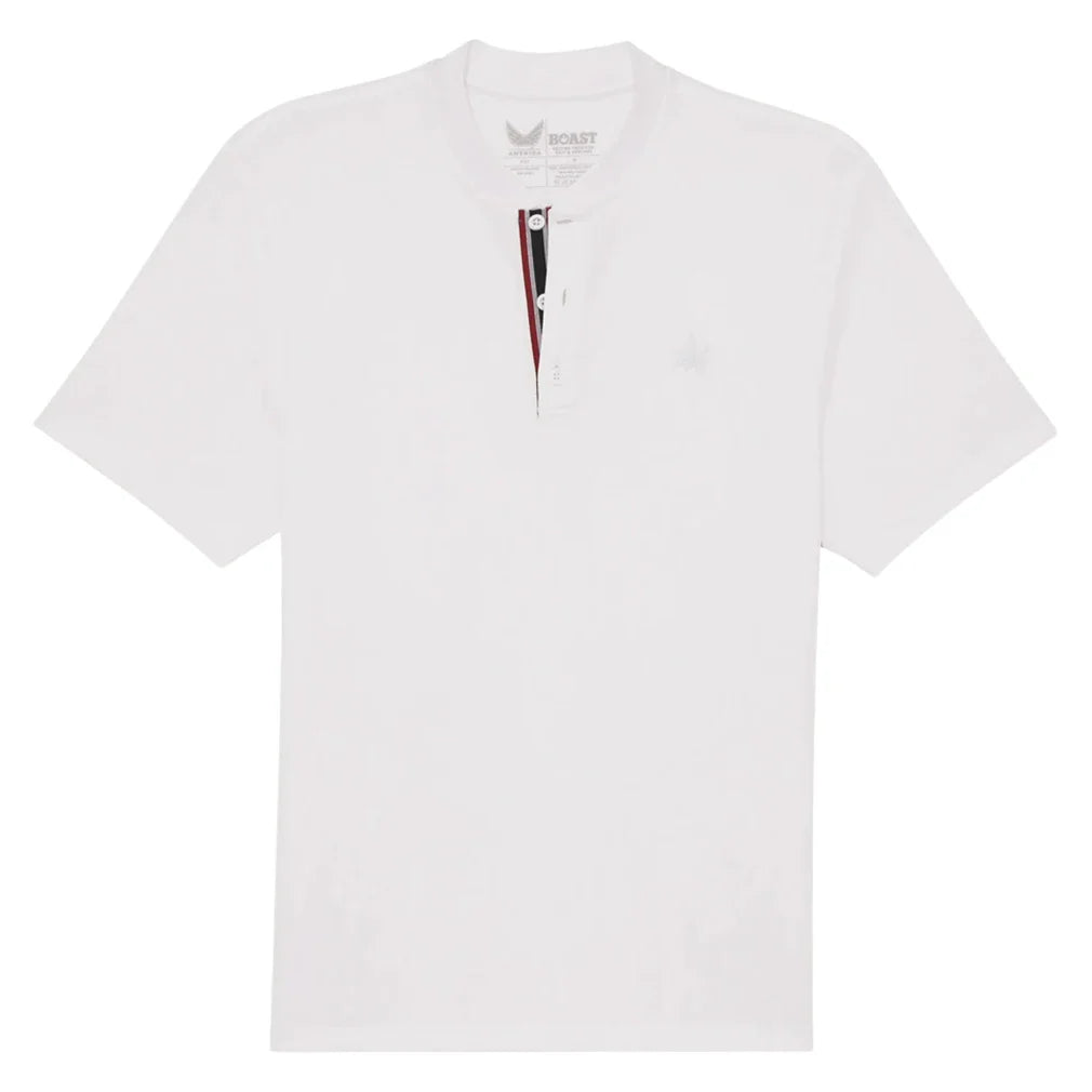 Men's BXV Short Sleeve Performance Tennis Henley,Apparel,Boast,White,S,Tennis Express,BVM13TP7-F26-W