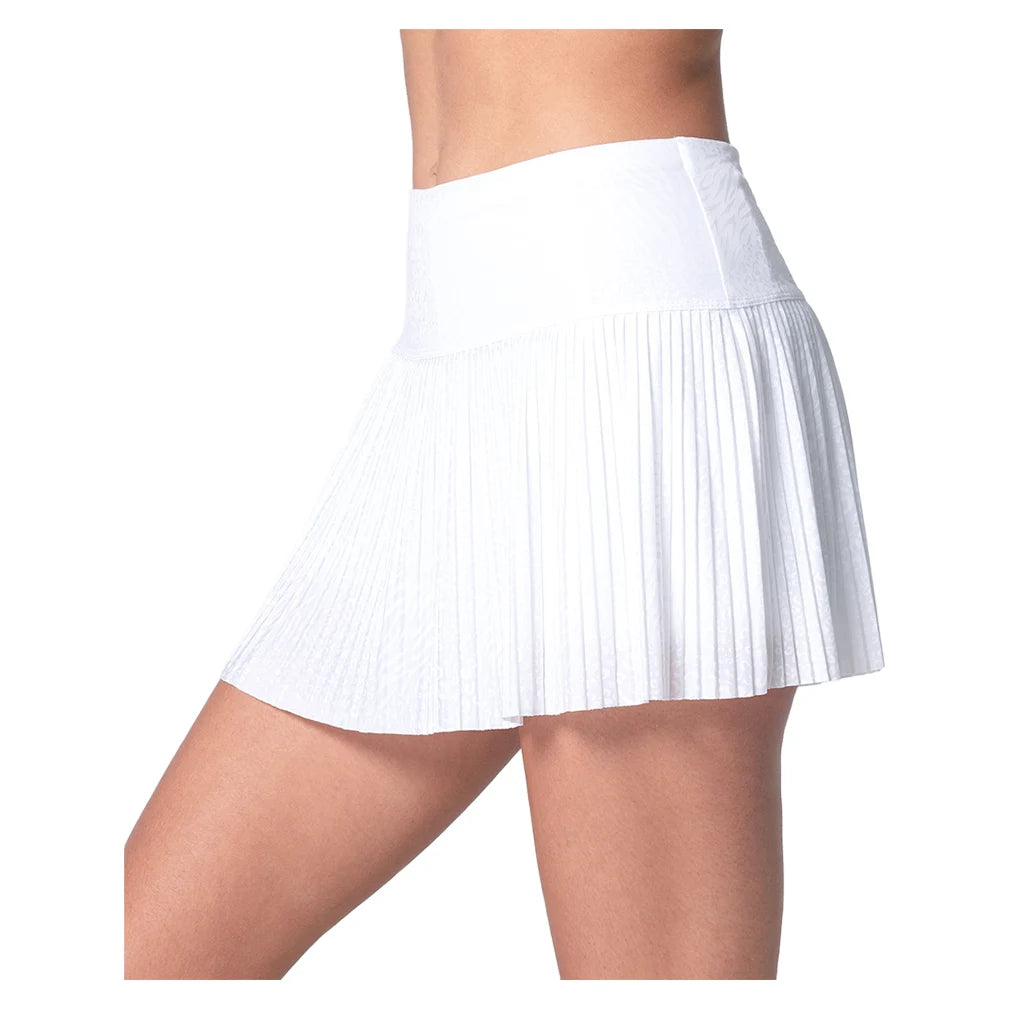 Women's Cheetah Pleated Skort White
