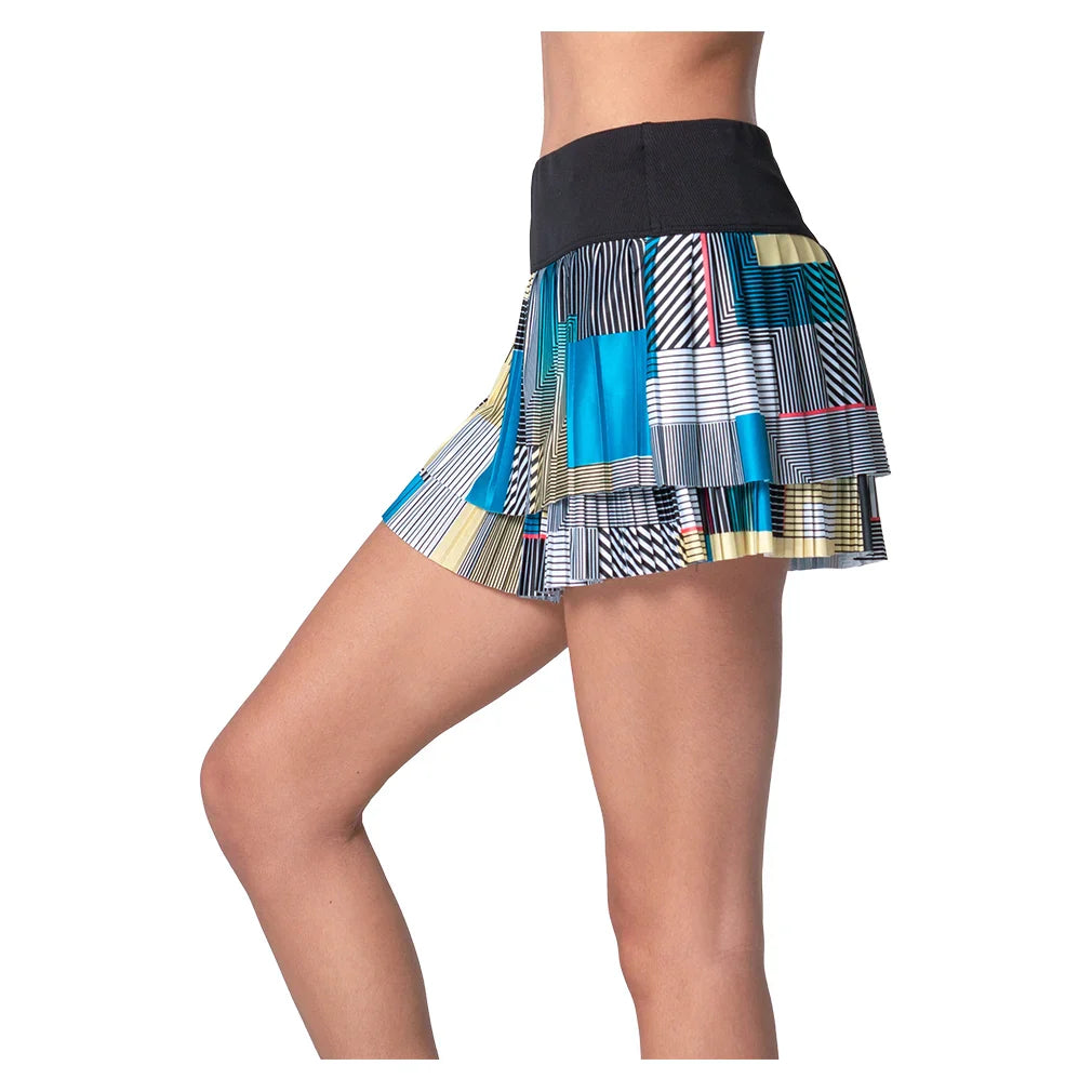 Women's Stripe It Up Pleated Skort Black