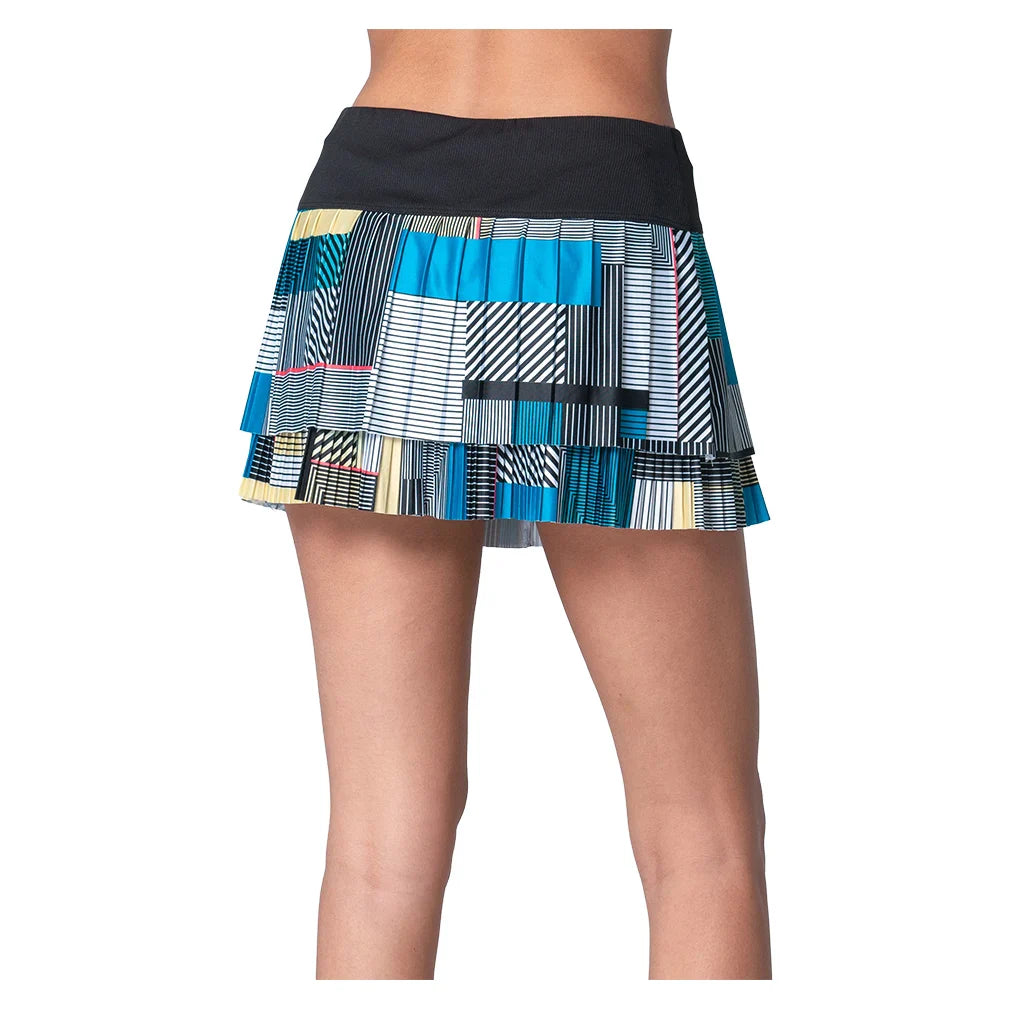 Women's Stripe It Up Pleated Skort Black