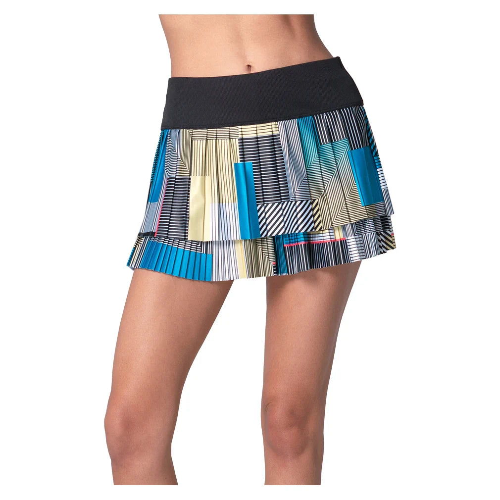 Women's Stripe It Up Pleated Skort Black