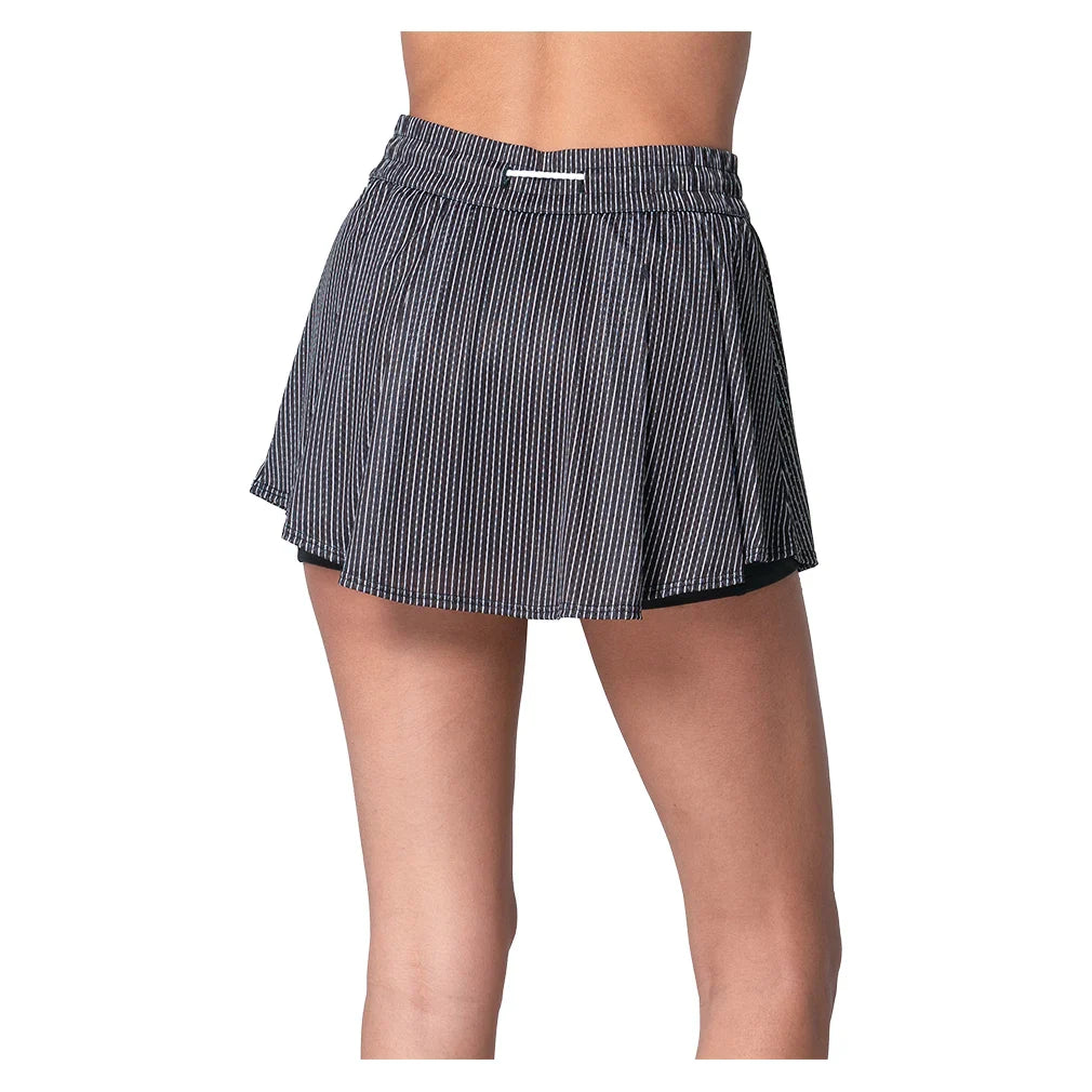 Women's High Waist Pinstripe Skort Black