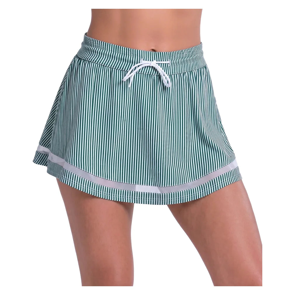 Women's High Waist Seersucker Skort Team Green, Lucky In Love, Team Green, Pickleball Express, CB822-300F26-TEAM-GREEN-1
