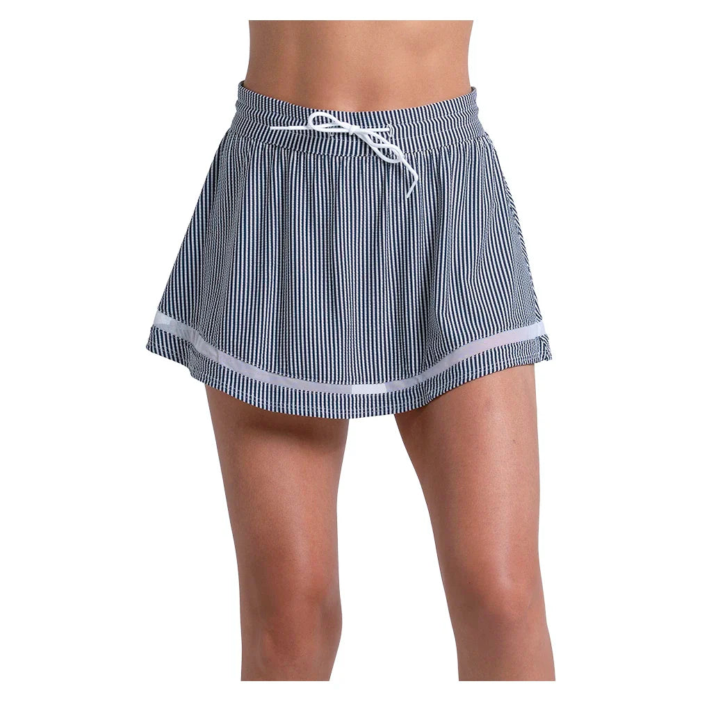 Women's High Waist Seersucker Skort