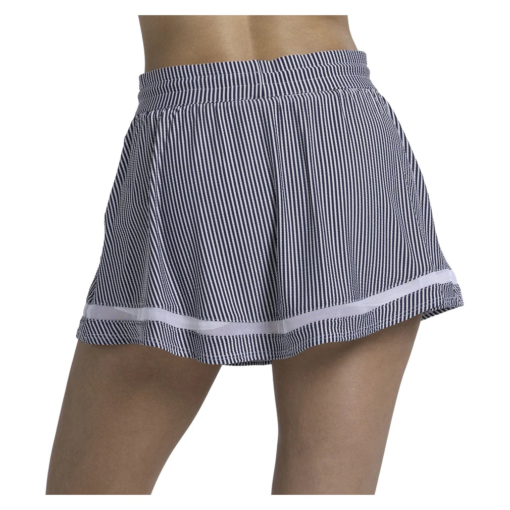 Women's High Waist Seersucker Skort Midnight, Lucky In Love, Pickleball Express, CB822-401F26-2
