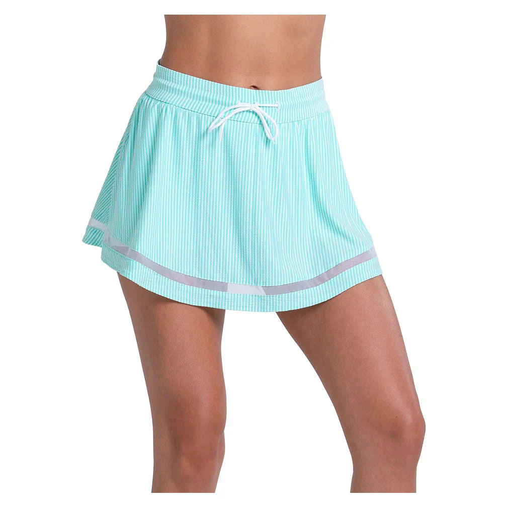 Women's High Waist Seersucker Skort