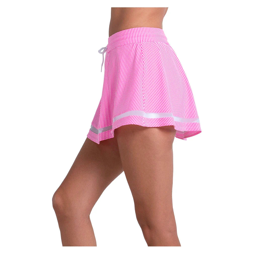 Women's High Waist Seersucker Skort