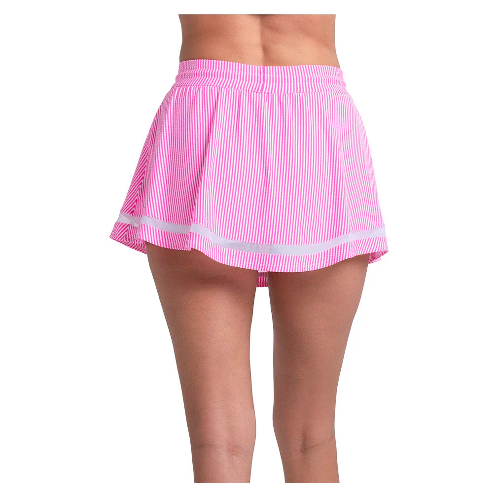Women's High Waist Seersucker Skort
