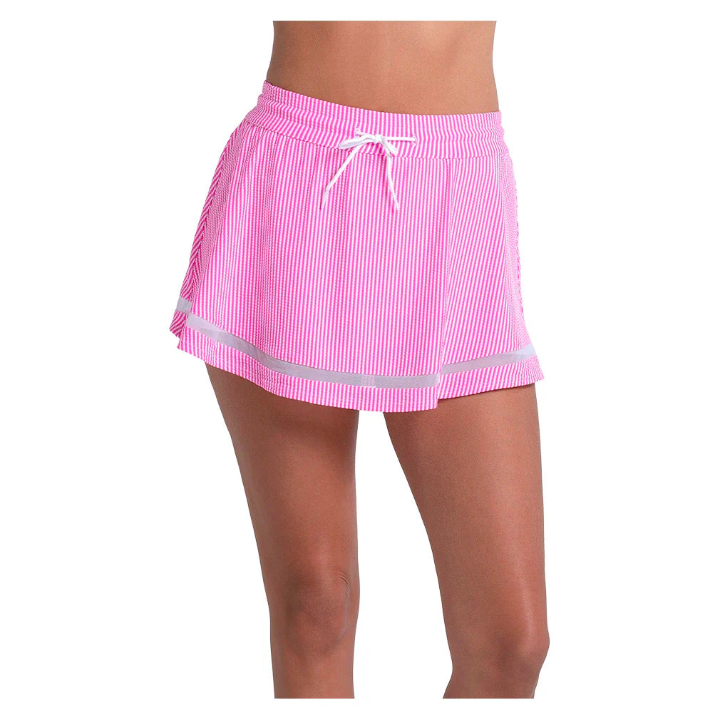 Women's High Waist Seersucker Skort