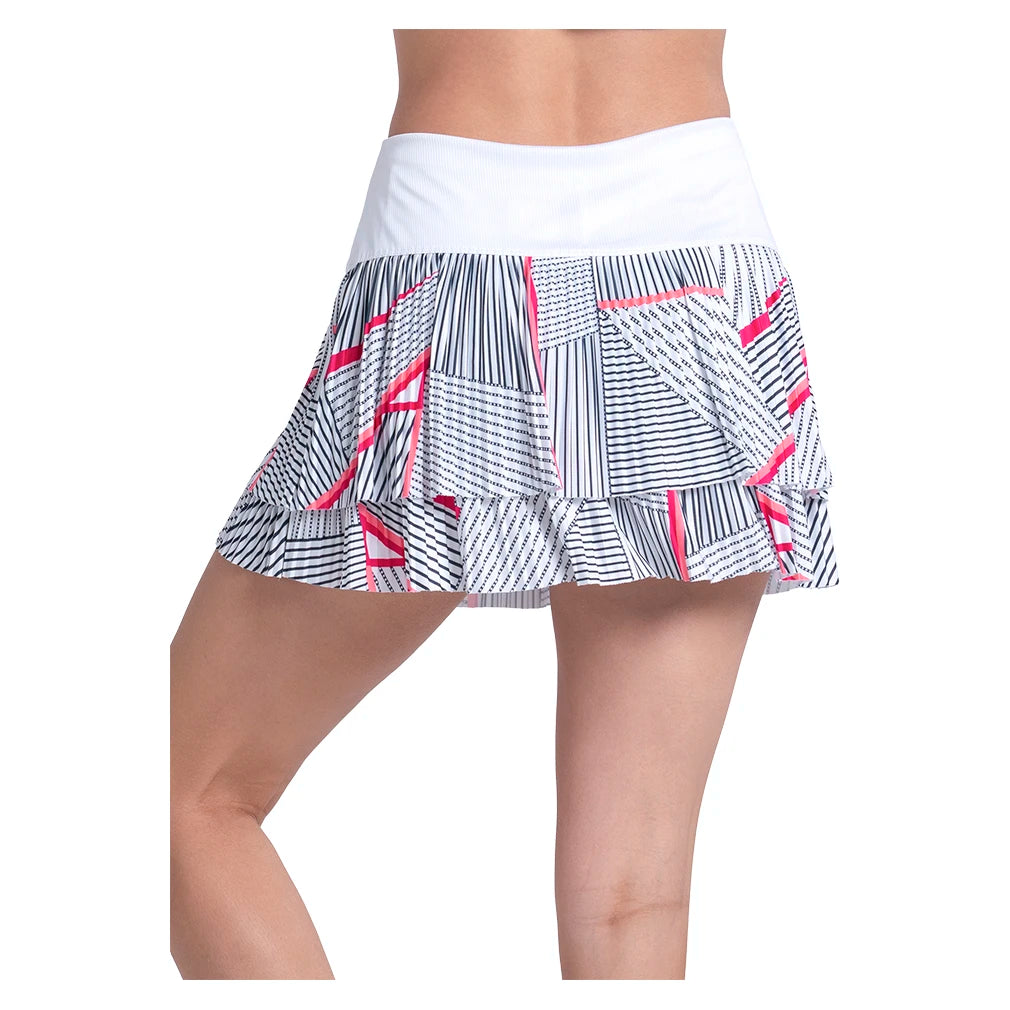 Women's Geo Glow Pleated Skort White