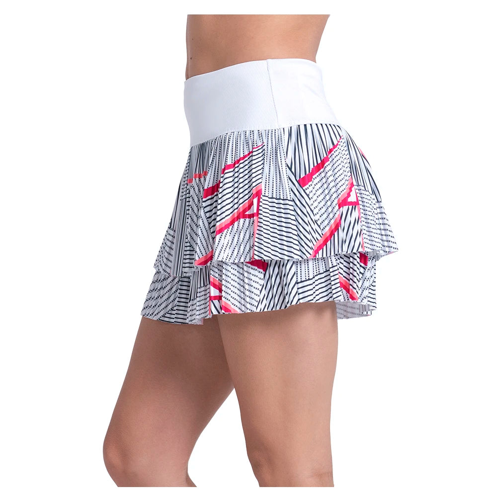 Women's Geo Glow Pleated Skort White