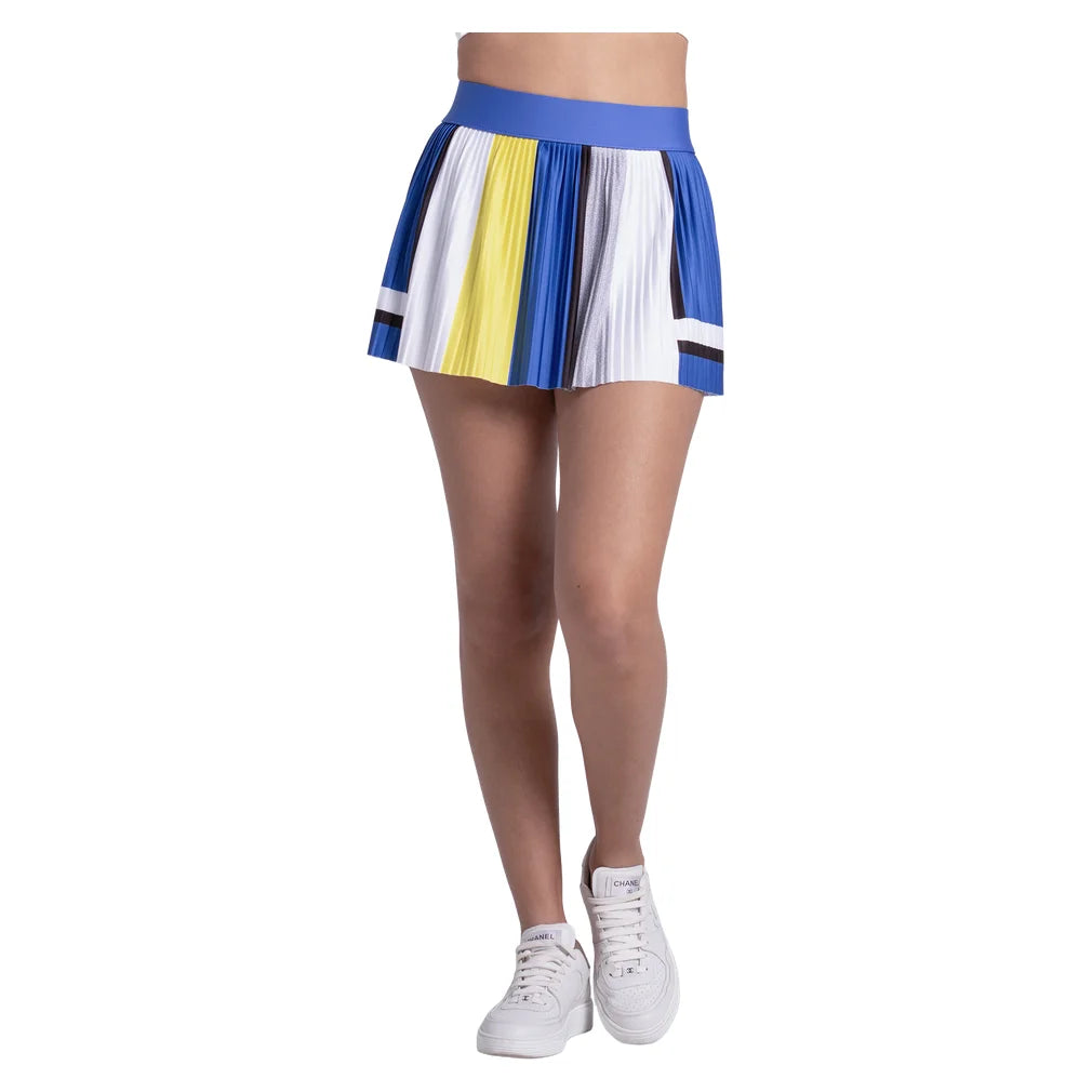 Women's Bold Statement 14 Inch Pleated Skort Parisian Blue, Lucky In Love, Pickleball Express, CB864-35H434-3