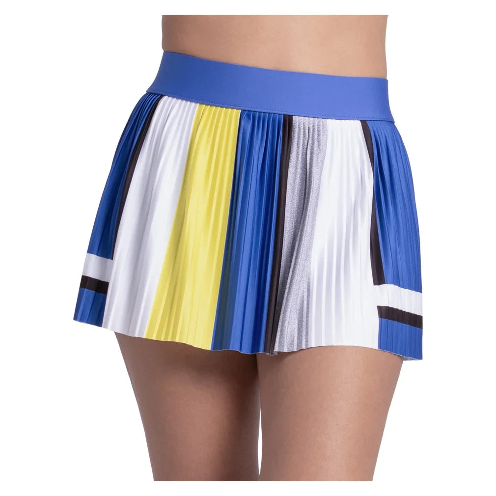 Women's Bold Statement 14 Inch Pleated Tennis Skort Parisian Blue, Lucky In Love, Parisian Blue, Tennis Express, CB864-35H434-PARISIAN-BLUE-1