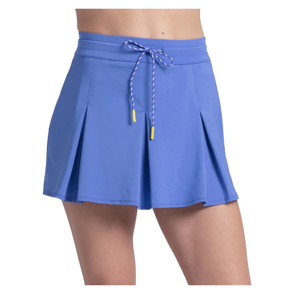 Women's Love Knot 14 Inch Pleat Skort Parisian Blue, Lucky In Love, Parisian Blue, Pickleball Express, CB870-434-PARISIAN-BLUE-1