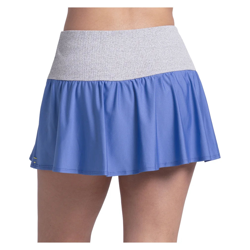 Women's Rib Line 13 Inch Flounce Skort Parisian Blue, Lucky In Love, Pickleball Express, CB871-434-1