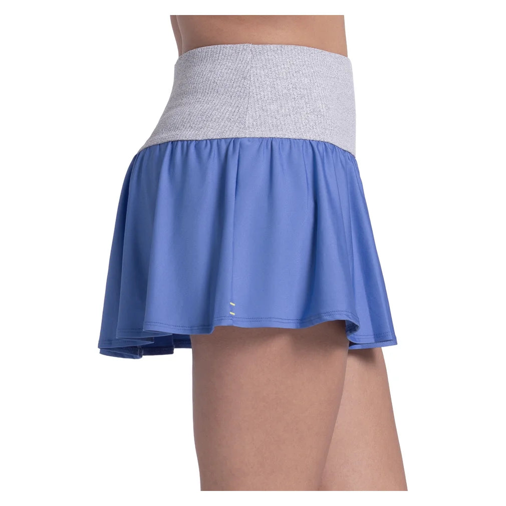 Women's Rib Line 13 Inch Flounce Skort Parisian Blue, Lucky In Love, Pickleball Express, CB871-434-2