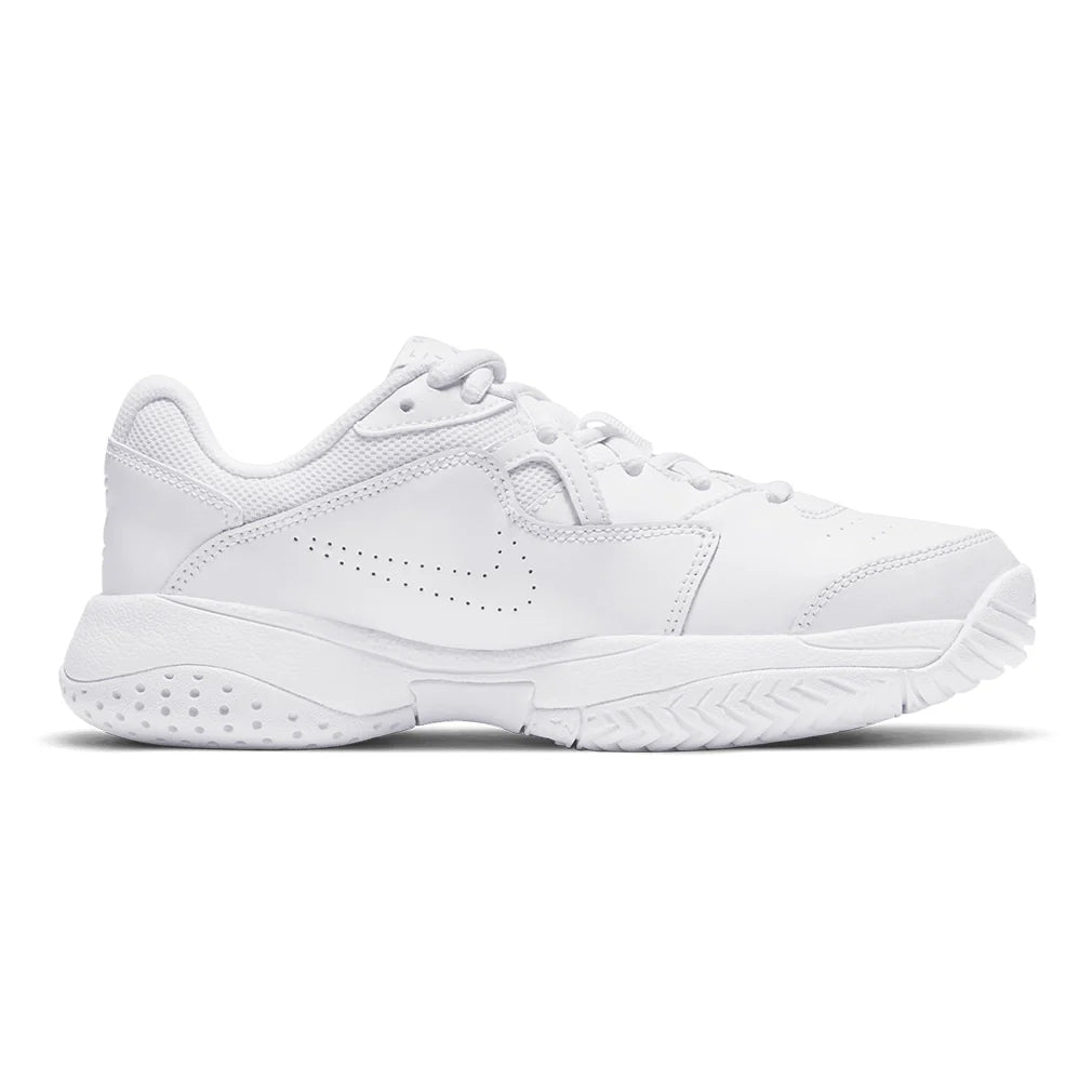 Juniors' Court Lite 2 Court Shoes White and Metallic Silver
