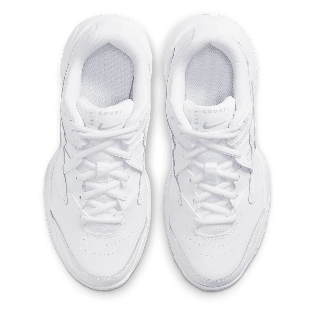 Juniors' Court Lite 2 Court Shoes White and Metallic Silver