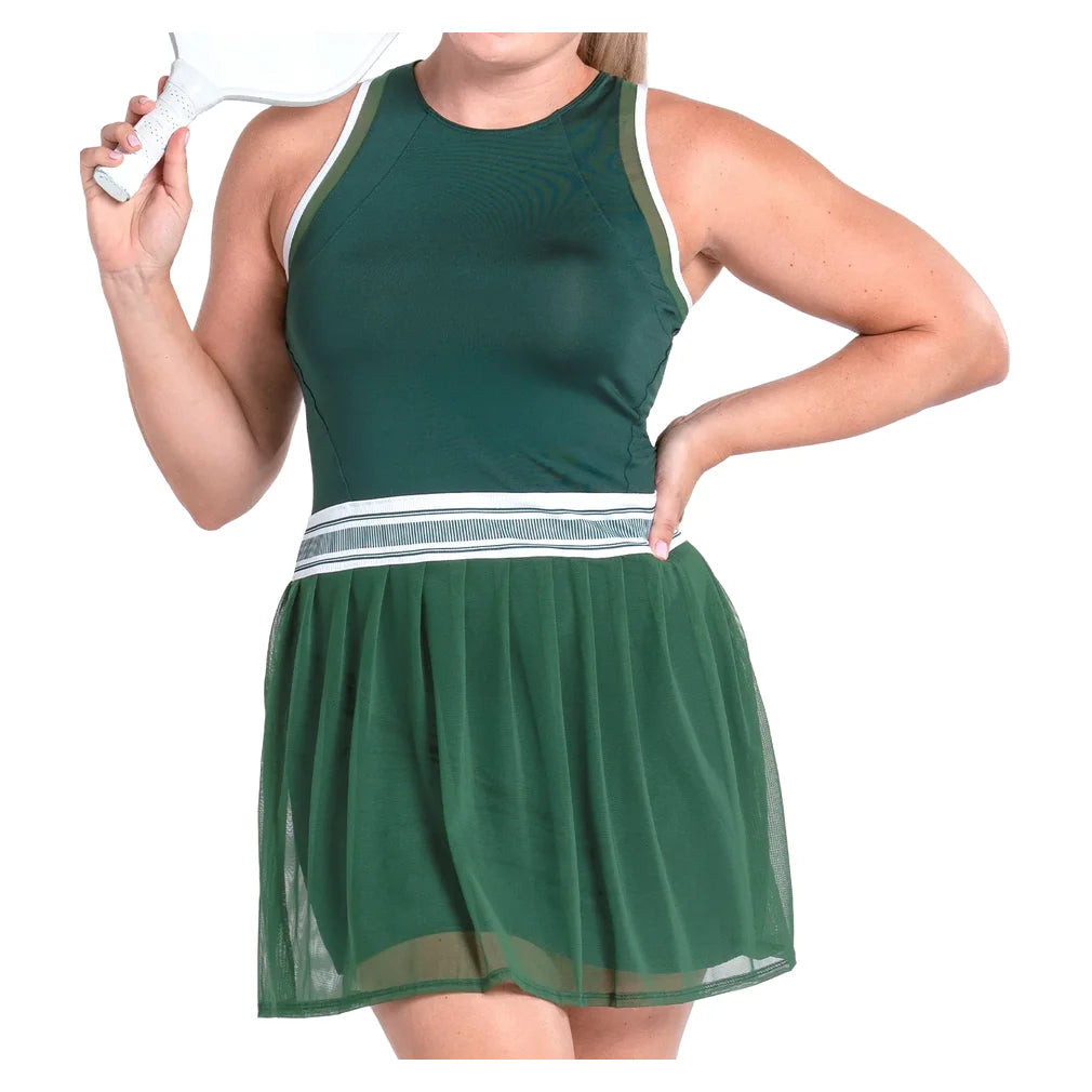 Women's Level Up Dress Team Green, Lucky In Love, Pickleball Express, CD38-48E300-4