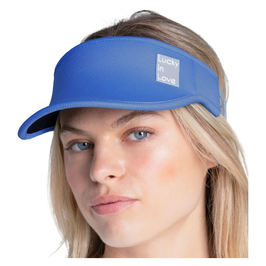Women's Lucky Logo Stretch Visor Parisian Blue, Lucky In Love, Pickleball Express, CH011-434-1