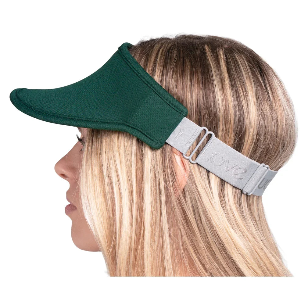 Women's Lucky Tech Stretch Tennis Visor Team Green, Lucky In Love, Tennis Express, CH014-300-2