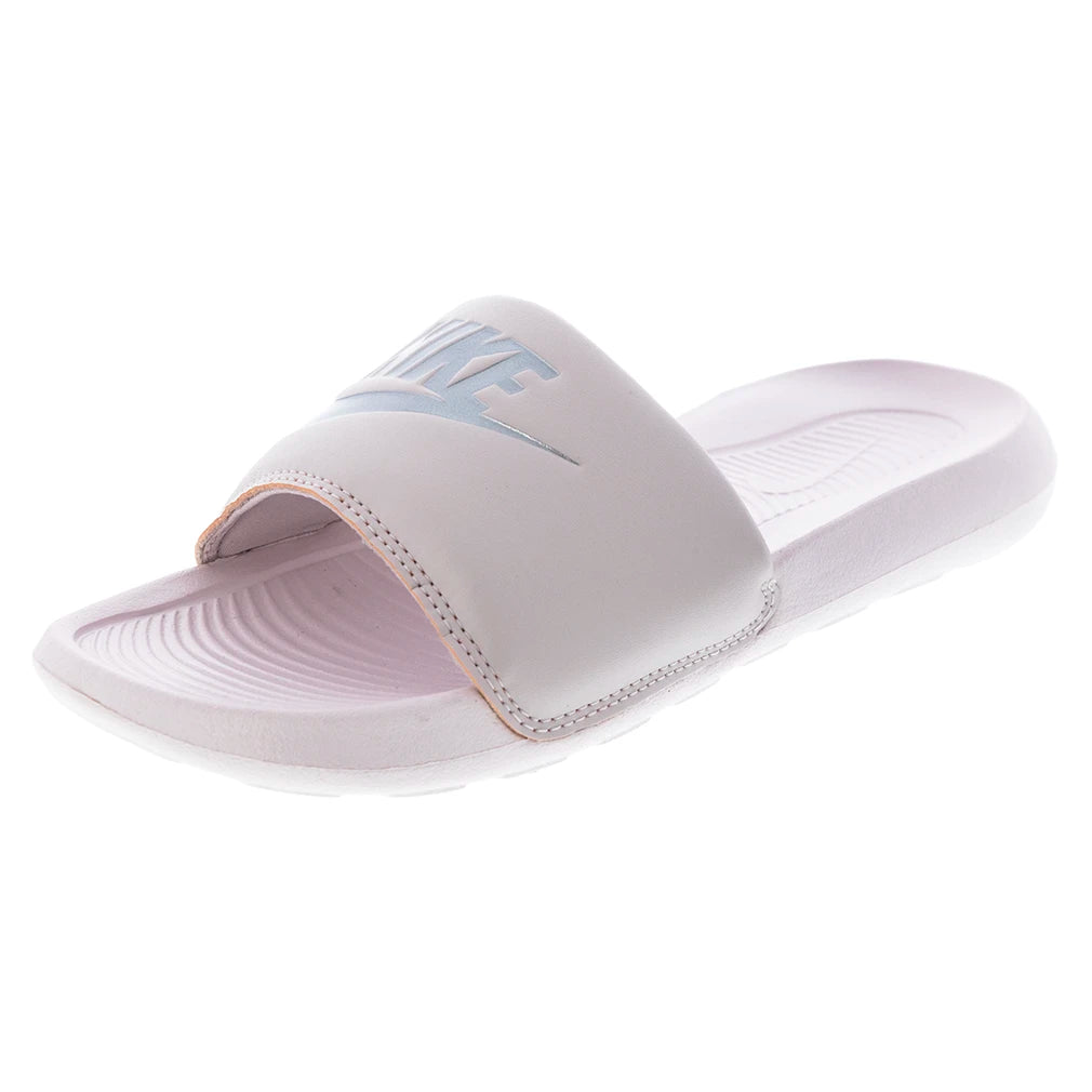 Women`s Victori One Slides Barely Rose and Metallic Silver