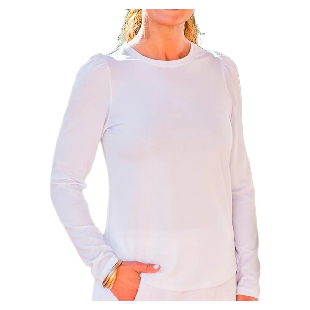 Women's Crew Long Sleeve Top, Bubble, Pickleball Express, CREW-NF7-B-5