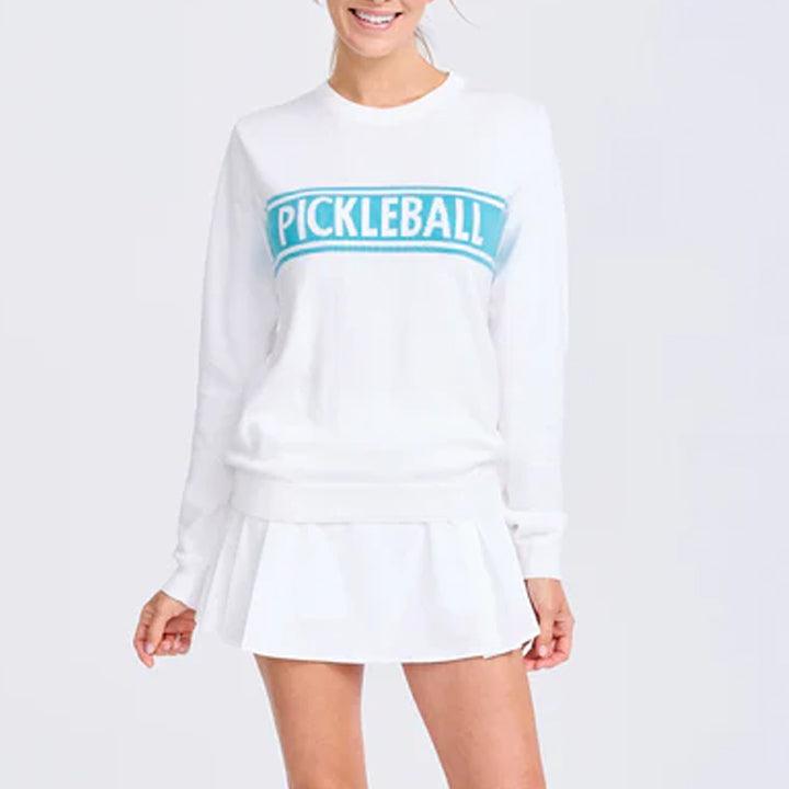 Women's Club Sport Pickleball Sweater White and Light Blue
