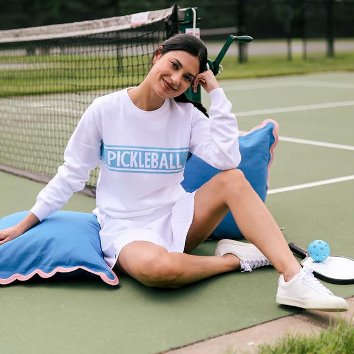 Women's Club Sport Pickleball Sweater White and Light Blue