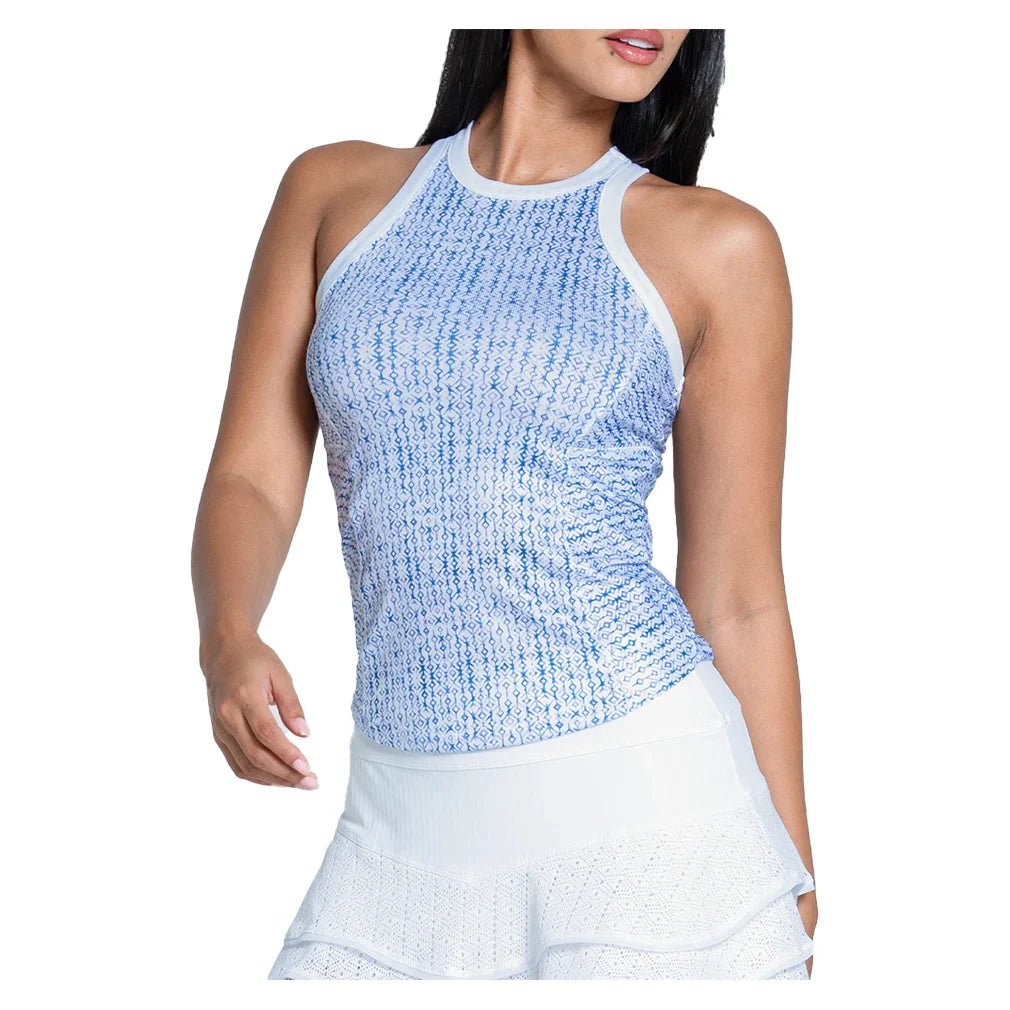 Women's Boho Tile Rib Tank Royal