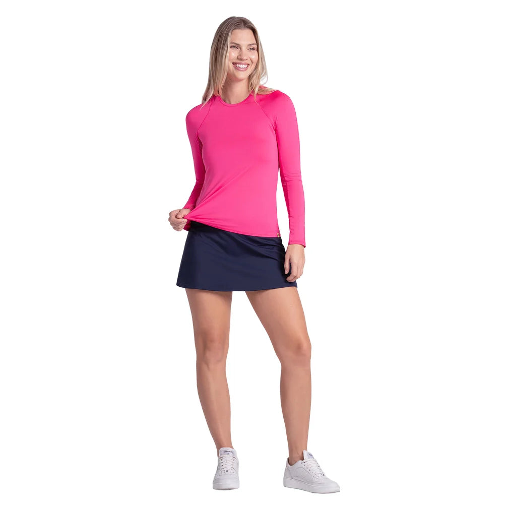 Women's Breeze Long Sleeve Top Shocking Pink, Lucky In Love, Pickleball Express, CT908-645-3