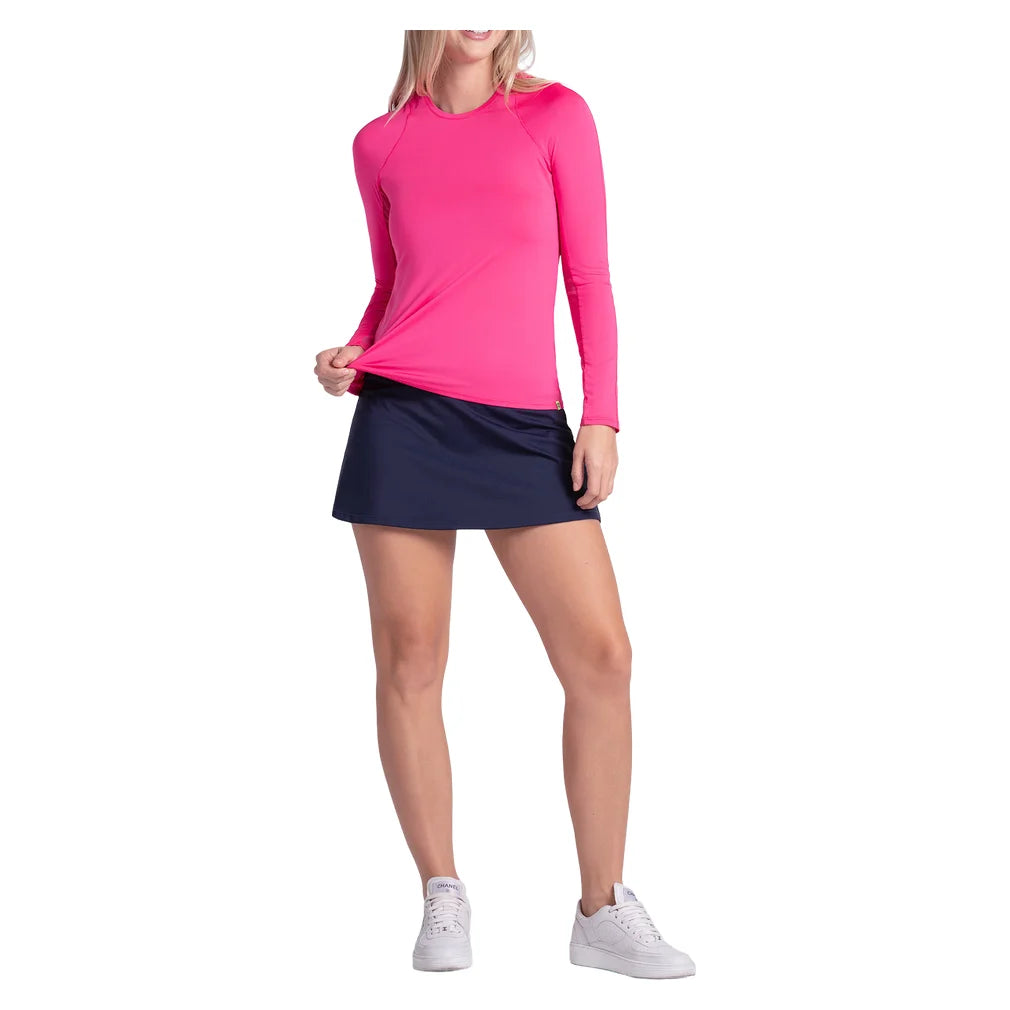 Women's Breeze Long Sleeve Top Shocking Pink, Lucky In Love, Pickleball Express, CT908-645-6