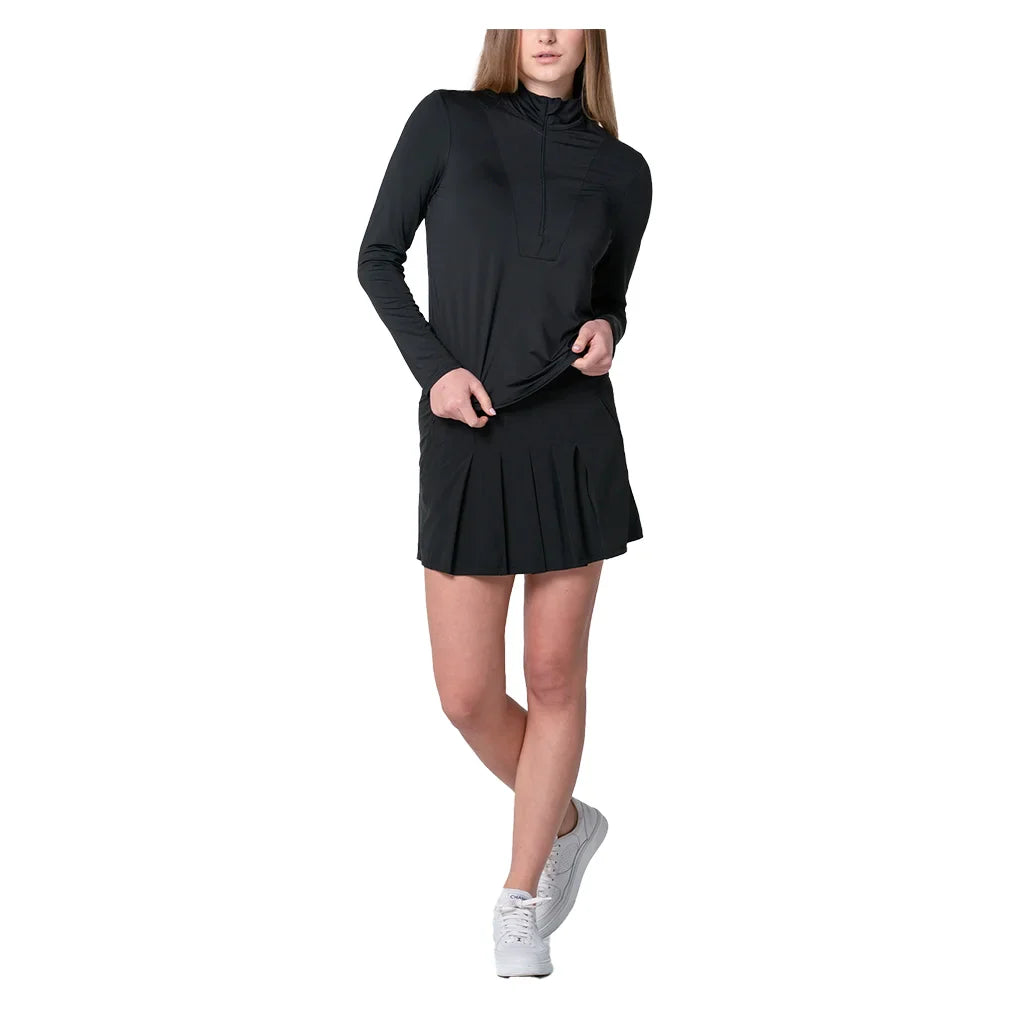 Women`s Free Play Zip Long Sleeve Top Black