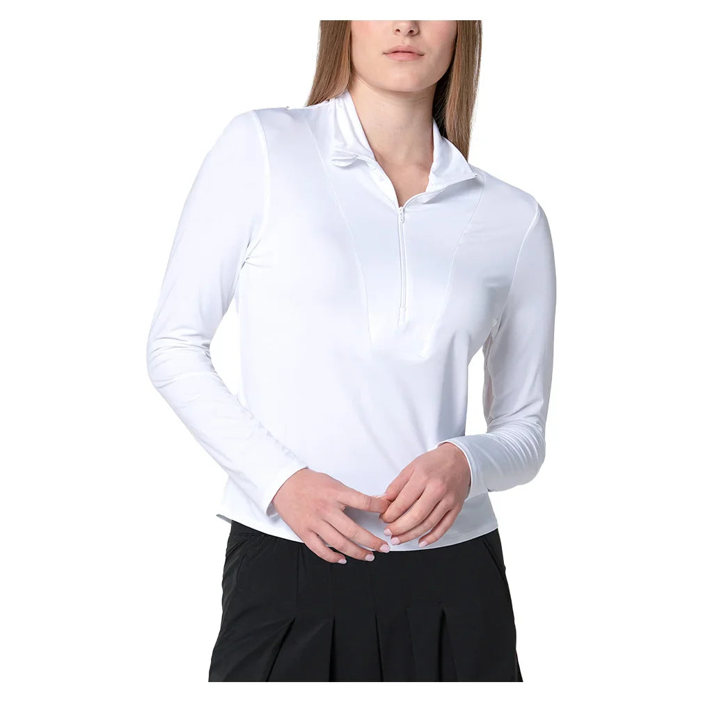 Women's Free Play Zip Long Sleeve Top White