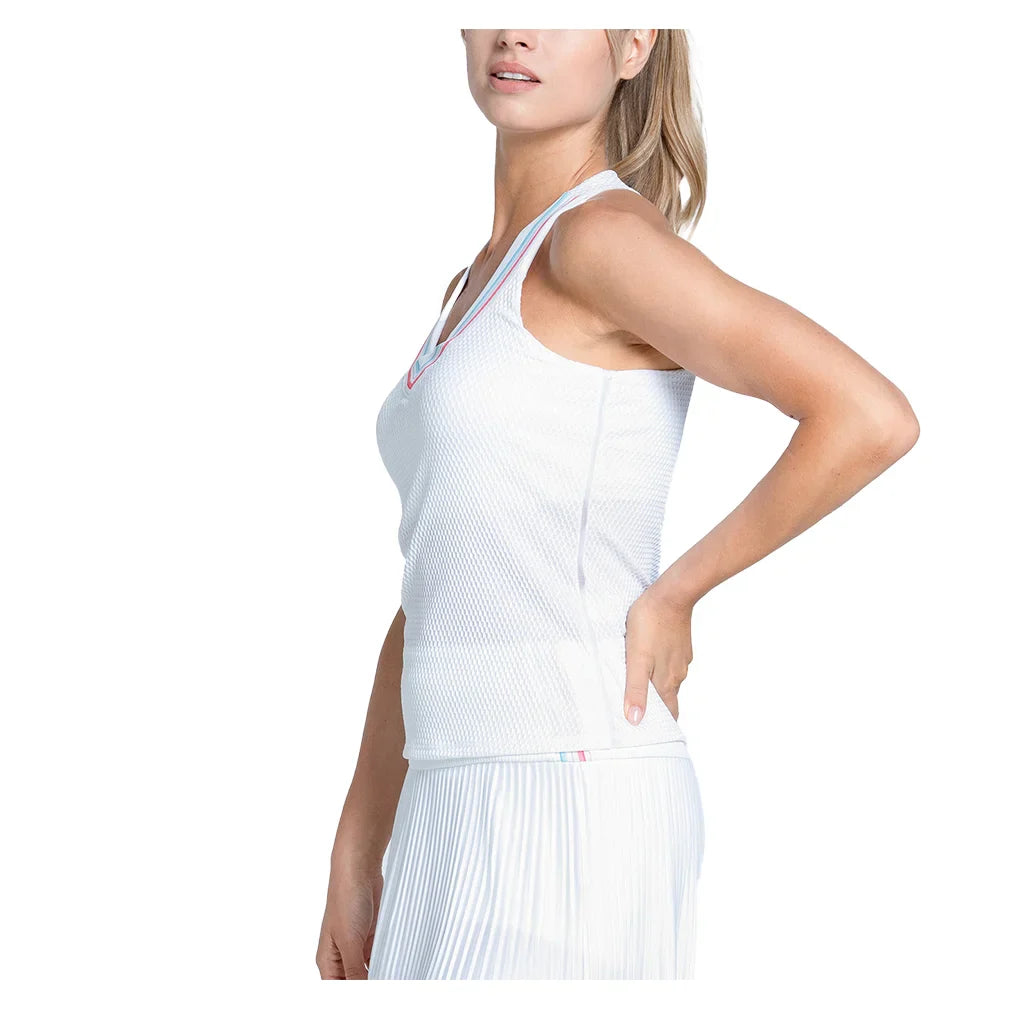 Women's Retro Revival Tank with Bra White