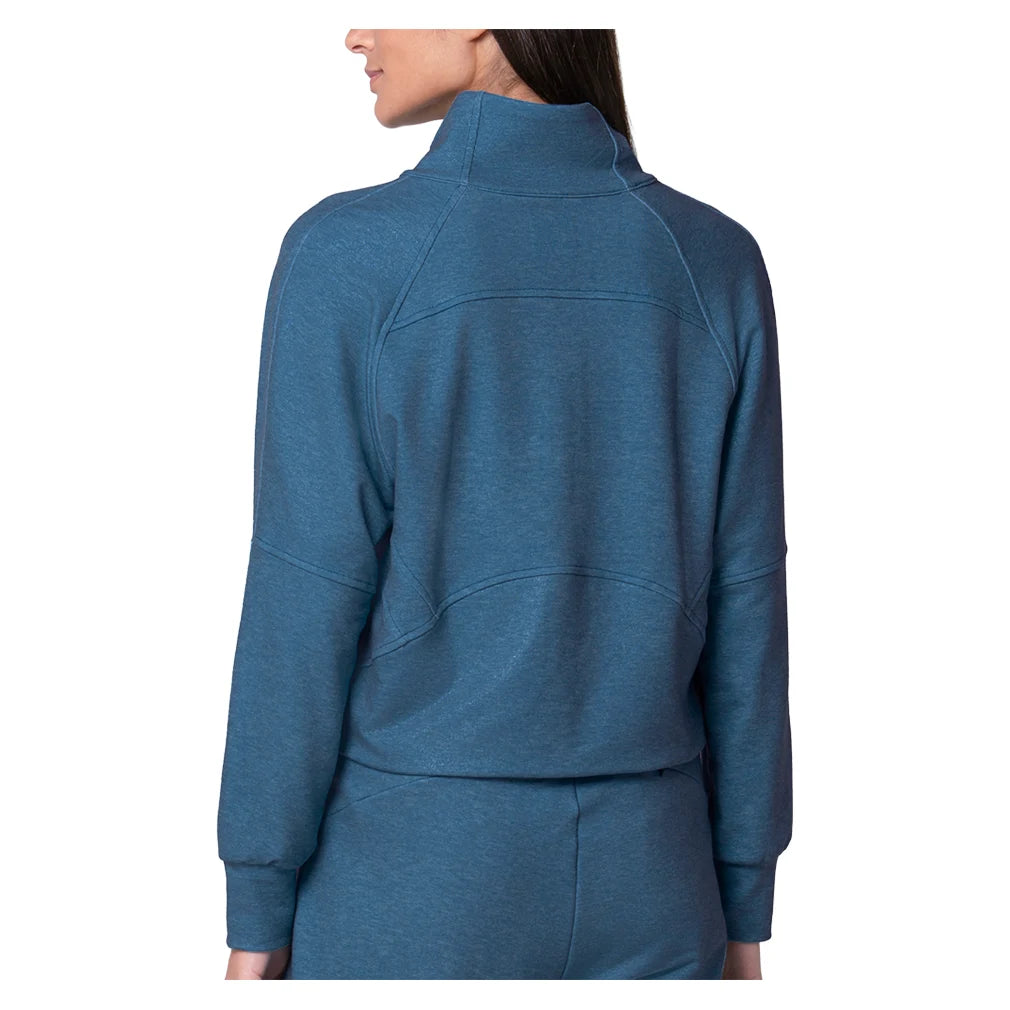 Women's 1/4 Zip Heather Long Sleeve Top