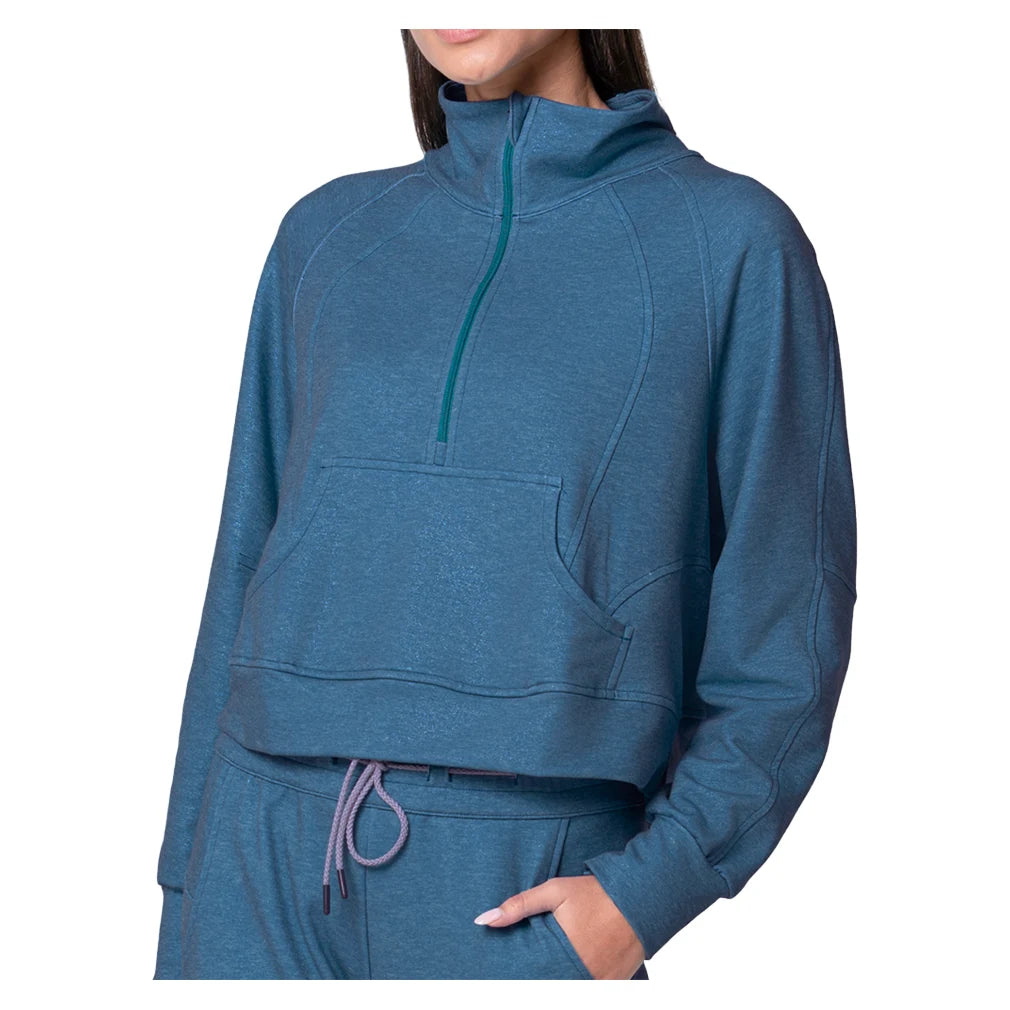 Women's 1/4 Zip Heather Long Sleeve Top