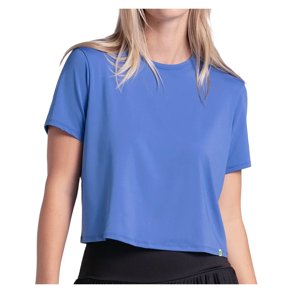Women's Power Box Tee Parisian Blue, Lucky In Love, Parisian Blue, Pickleball Express, CX095-434-PARISIAN-BLUE-1