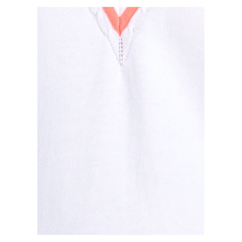 Women's Victory V-Neck Sweater White and Shocking Pink