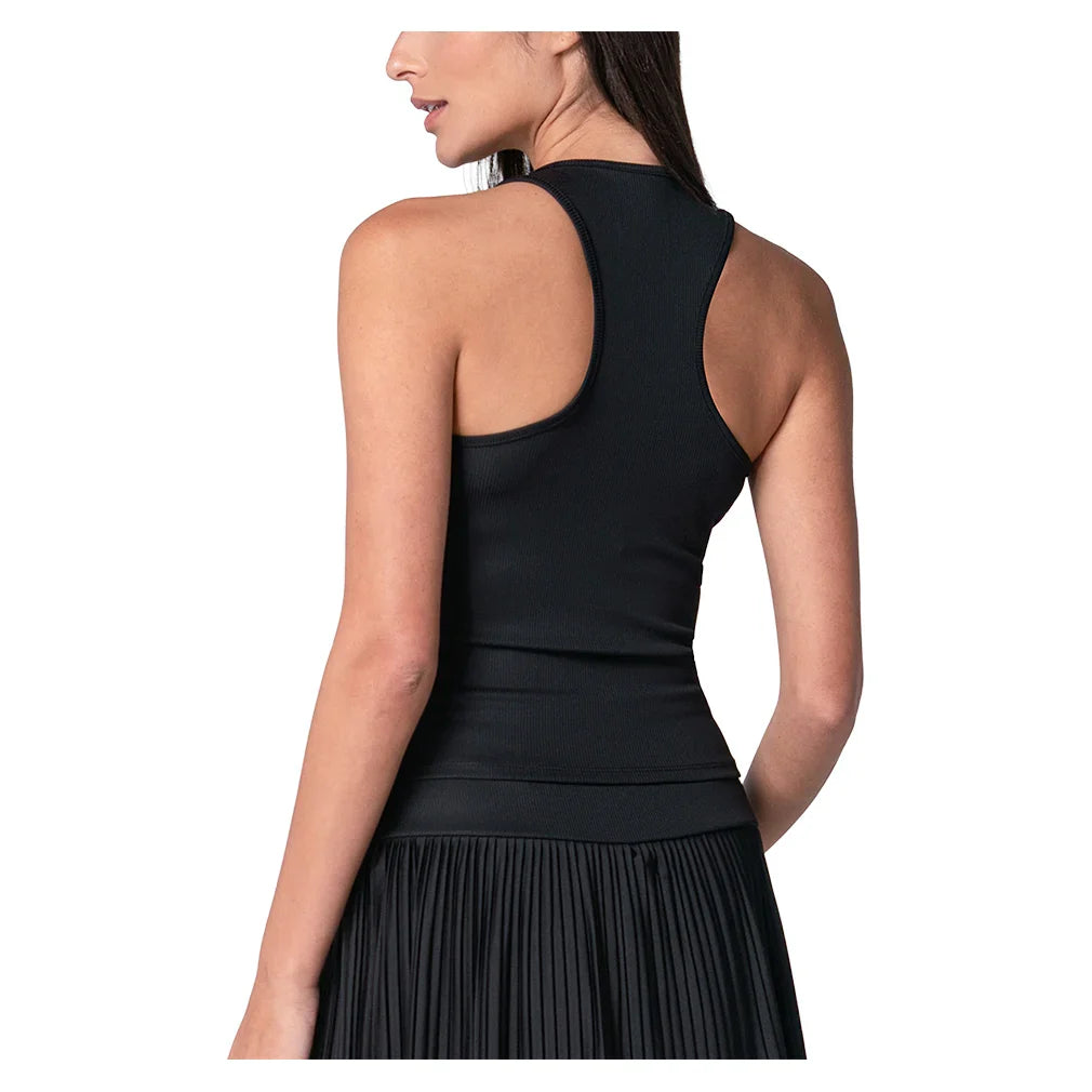 Women's Racer Rib Tank Black