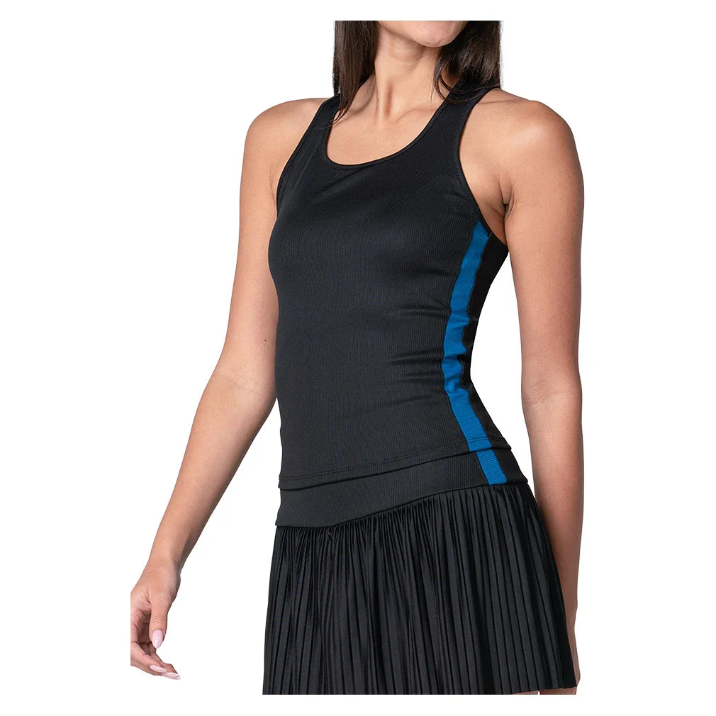 Women's Racer Rib Tank Black