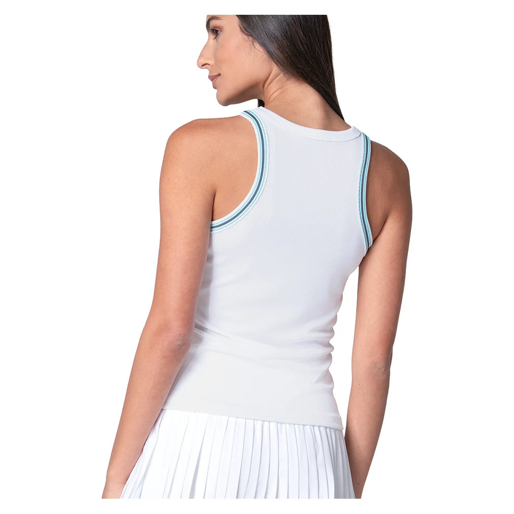 Women's Win It Stripe Tank White