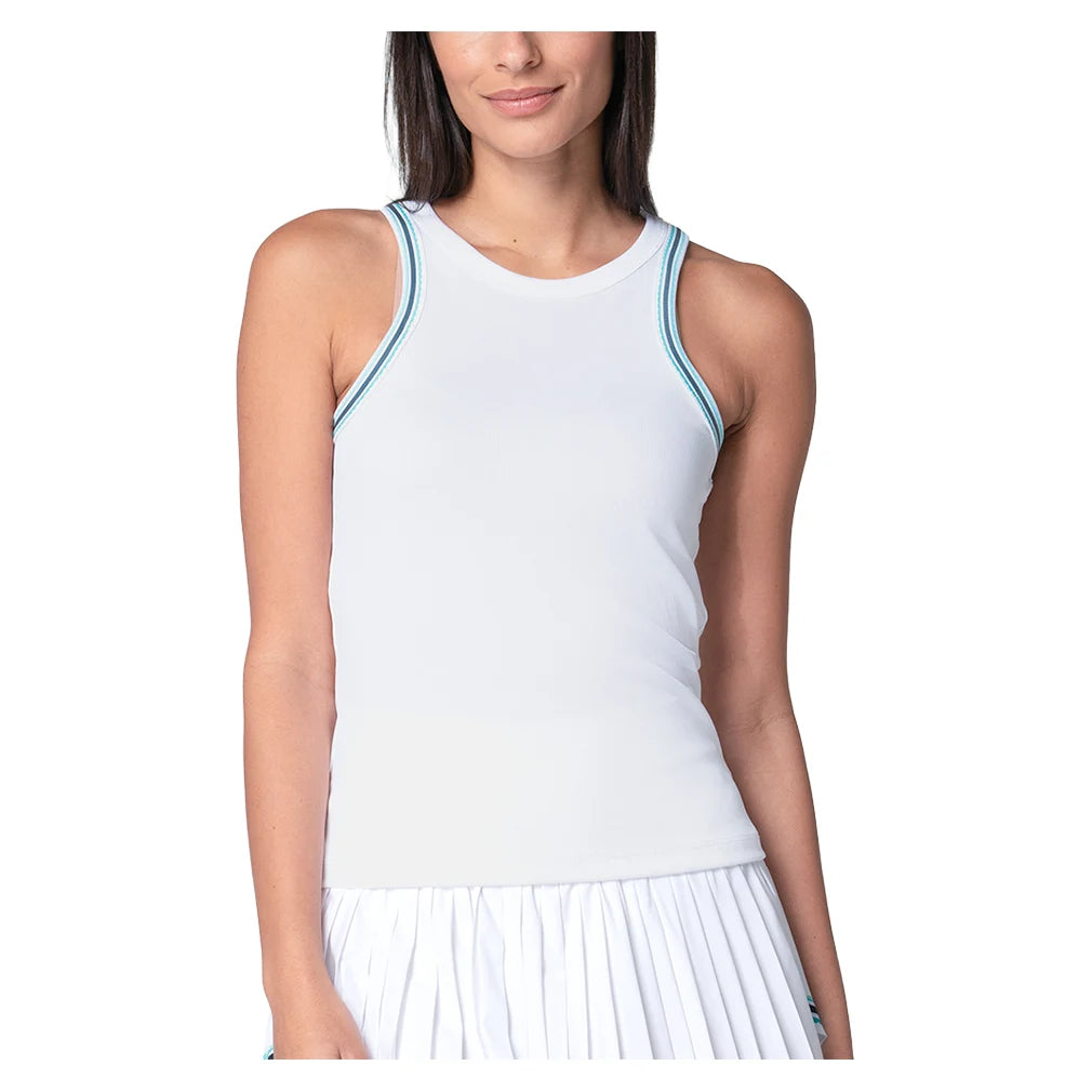 Women's Win It Stripe Tank White