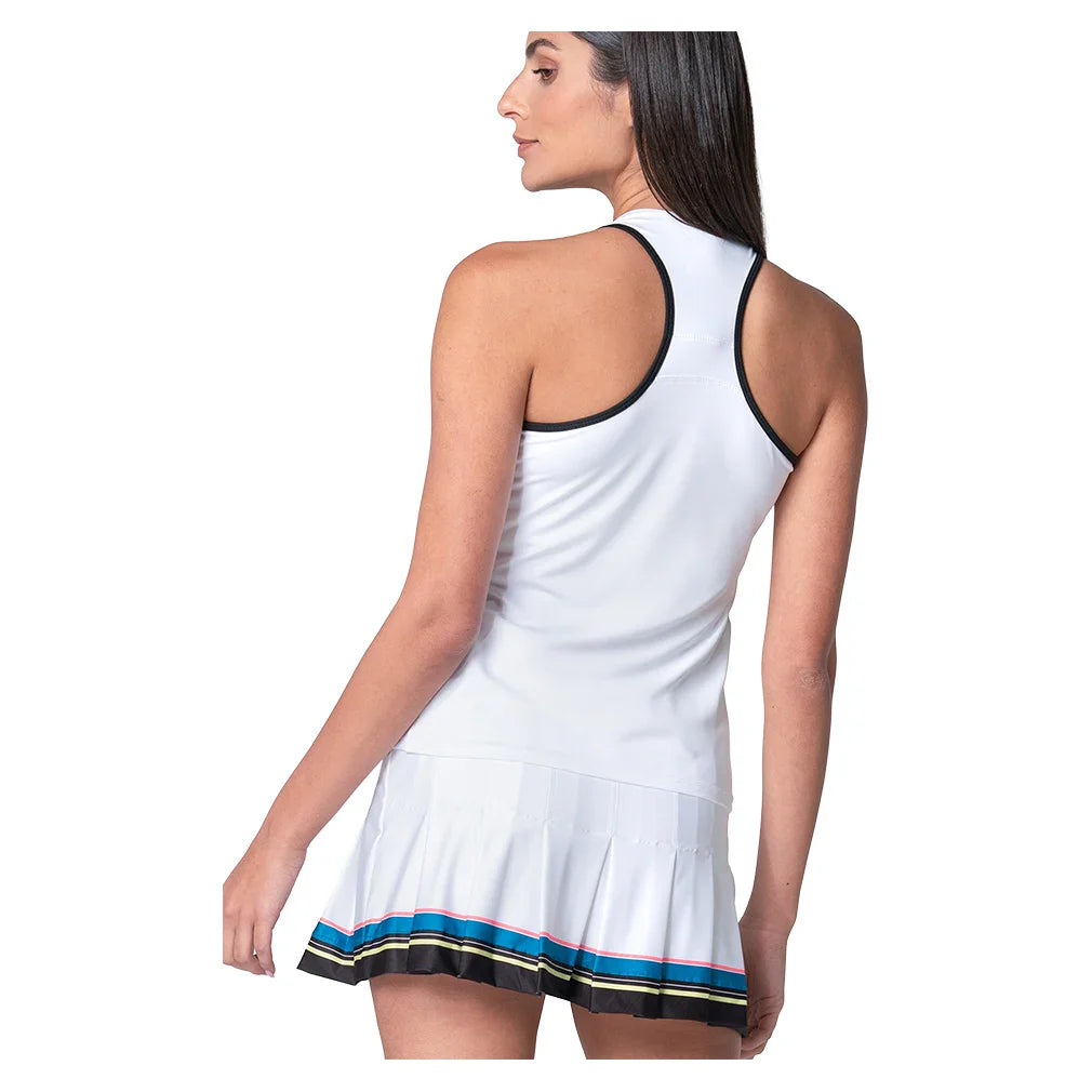 Women's Stripe Hype Tank with Bra White