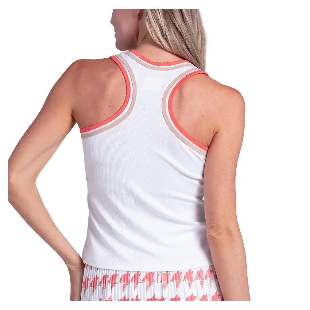 Women's Double Classic Tank White and Camel